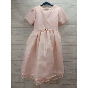 Vtg Little Princess Pink Bridesmaid Easter Girls Dress Sz 6X USA Made